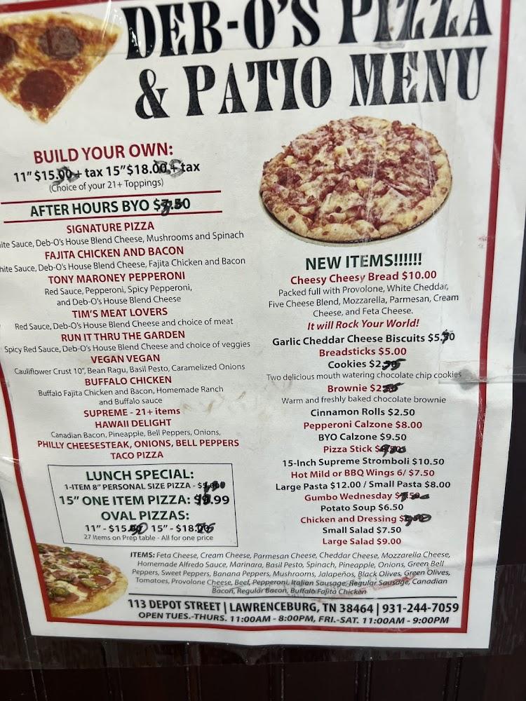 Deb O's Pizza And Patio Menu image 4